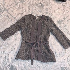 H&M gray belted sweater